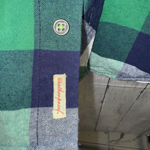 Weatherproof Vintage Women's Size M Blue Green Plaid Long Sleeve Flannel Shirt - Picture 3 of 7